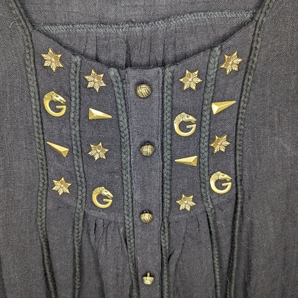 Pretty Angel Bejeweled Witch Core Gothic Tunic Dress with Charms/Tassels size L - Picture 3 of 6